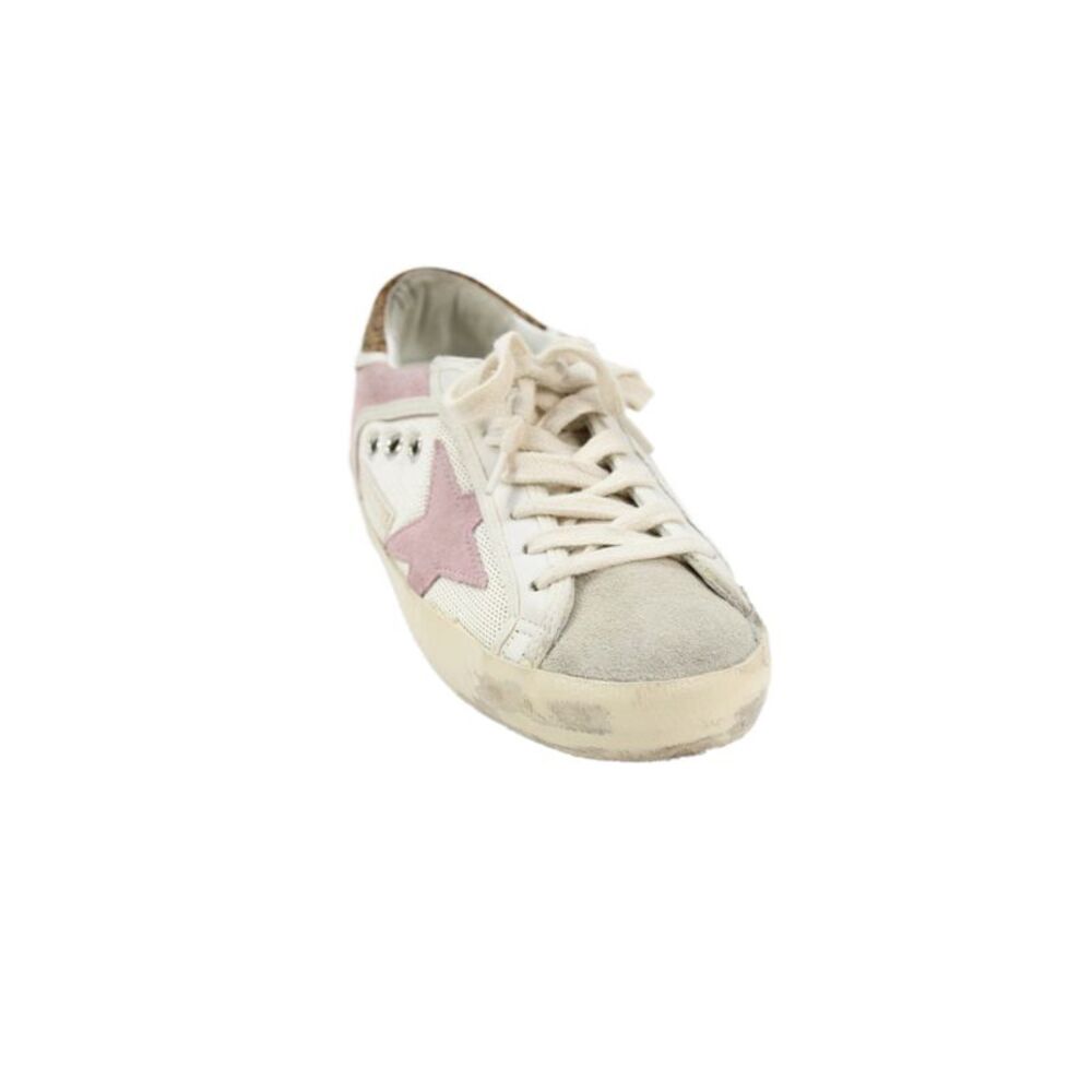 Golden Goose Deluxe Brand Womens Suede Super-Star Sneakers Shoes Pink White Sz 5
